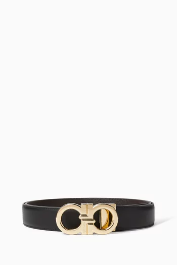 Reversible Gancini Belt in Leather