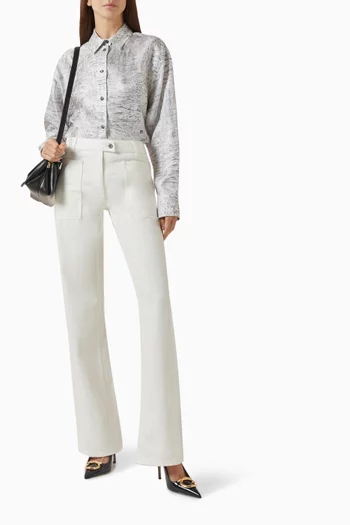 قميص بنقشة جلد التمساح حرير تويل