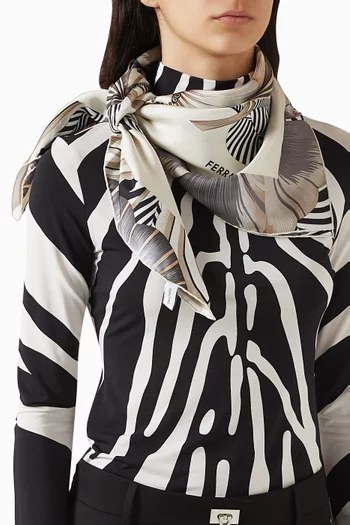 Brezza-print Scarf in Silk Twill