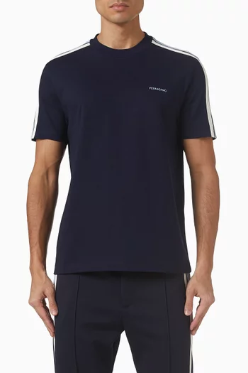 Logo T-shirt in Compact Cotton Jersey