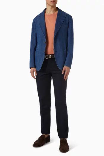 تي شيرت بطبعة شعار الماركة قطن