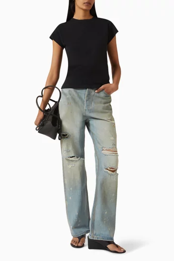 Carter Cap-sleeve T-shirt in Cotton