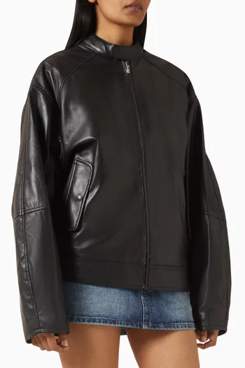 Domenico Bomber Jacket in Leather