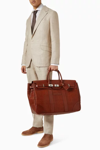 Country Briefcase Bag in Braided Leather