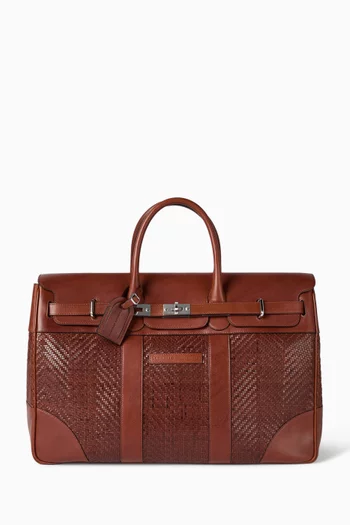 Country Briefcase Bag in Braided Leather