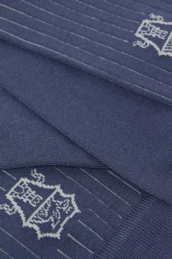 Chalk Stripe Effect Socks in Cotton