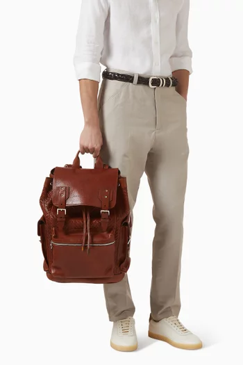 City Backpack in Braided Leather