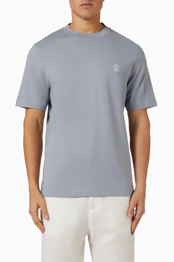 تي شيرت مزين بشعار الماركة قطن