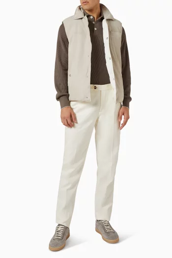 سترة بولو بنسيج مضلع إنجليزي قطن