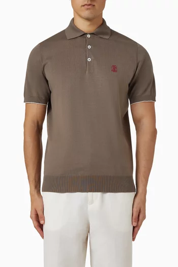 تي شيرت بولو بشعار الماركة قطن