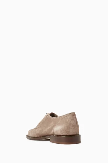 Reversed Derby Shoes in Suede