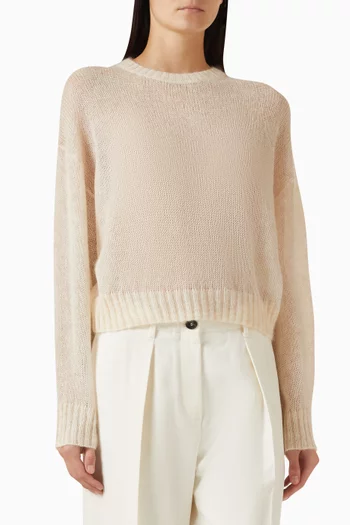 سترة منسوجة مزينة بخرز مونيلي مزيج موهير