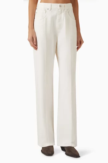 Straight-leg Pants in Cotton