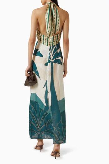 Costa Del Sol Midi Dress in Linen