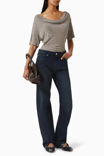 Alida Loose Bowed Jeans in Denim