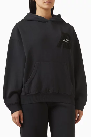 كنزة بغطاء رأس جاسي بقصة فضفاضة صوف قطني