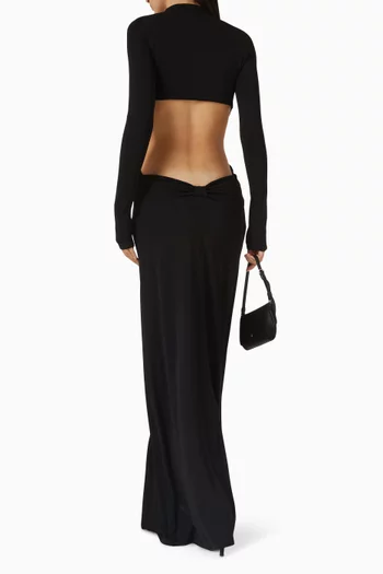 فستان جيزيلا بفتحات جيرسيه