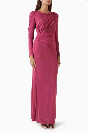 Draped Dress in Rib Jersey