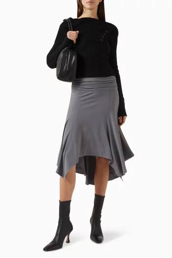 Draped Collar Sweater in Knit