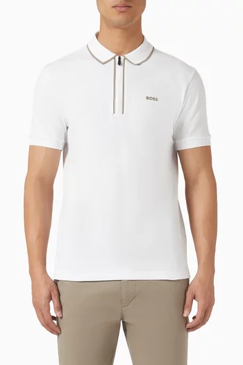Contrast Stripes Polo Shirt in Cotton
