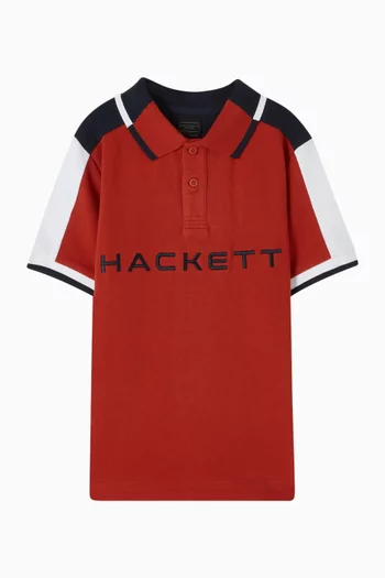 Colour-blocked Polo Shirt in Cotton