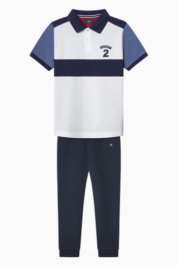 بنطال رياضي مطرز بشعار الماركة قطن