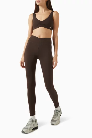 حمالة صدر رياضية بفتحة رقبة بكشكش في الأمام قماش دايفليكس