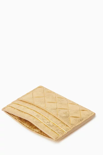 Credit Card Case in Intrecciato Satin Leather