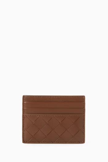 Credit Card Case in Intrecciato Leather