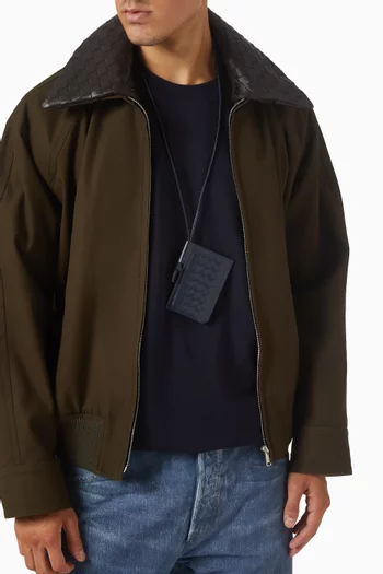 Piccolo Badge Holder in Intrecciato Leather