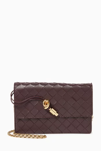 حقيبة أنديامو صغيرة بسلسلة جلد مجدول