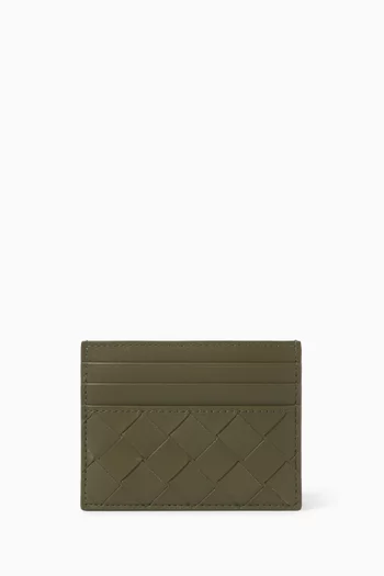 Credit Card Case in Intrecciato Leather