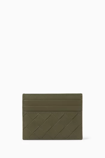 Credit Card Case in Intrecciato Leather
