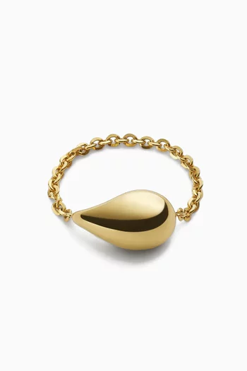 Drop Chain Ring in 18kt Gold-finish Sterling Silver
