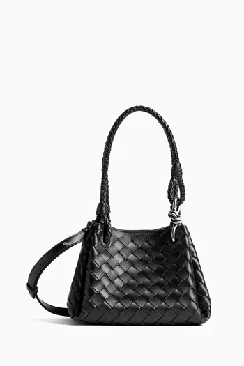 Small Parachute Shoulder Bag in Intrecciato Leather