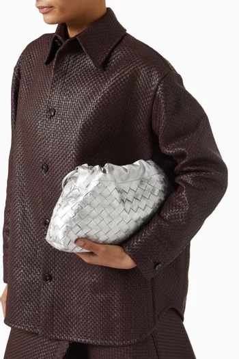 حقيبة دستباج نوت جلد مجدول بملمس ستان