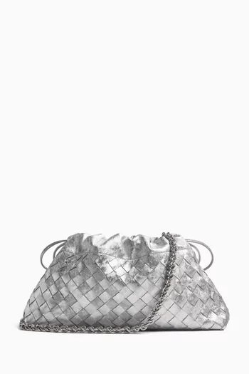 حقيبة دستباج نوت جلد مجدول بملمس ستان