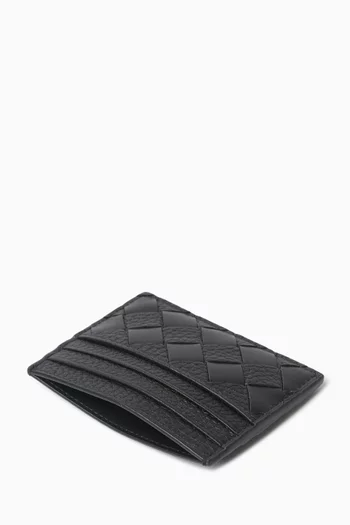 Credit Card Case in Intrecciato Leather