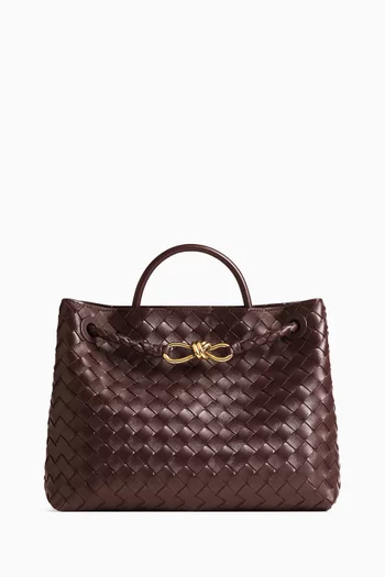 حقيبة أنديامو متوسطة جلد مجدول