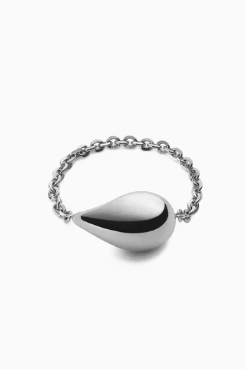 Drop Chain Ring in Sterling Silver