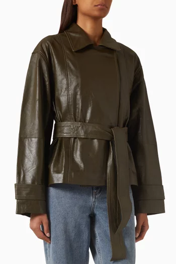 Yaslibbo Belted Jacket in Leather