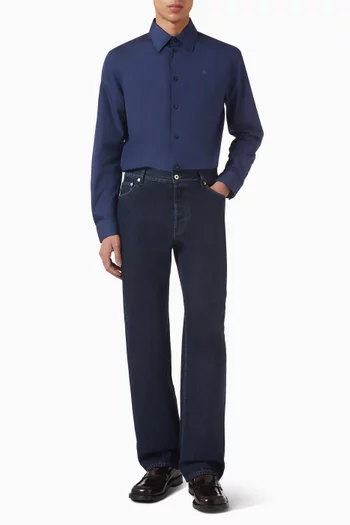 Embroidered Logo Shirt in Organic Cotton