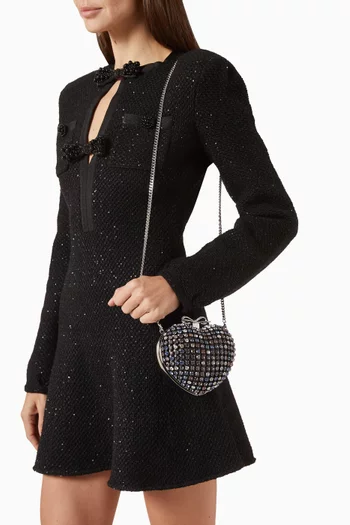 كلاتش بتصميم قلب مرصع بالكريستال ستان