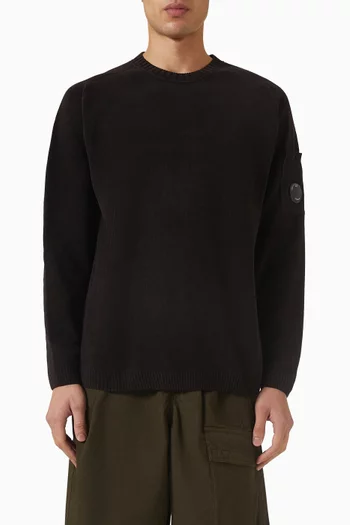 Crewneck Lens Sweater in Cotton Chenille