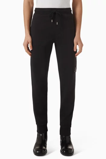 بنطال رياضي بحلية عدسة صوف قطني بحياكة مائلة