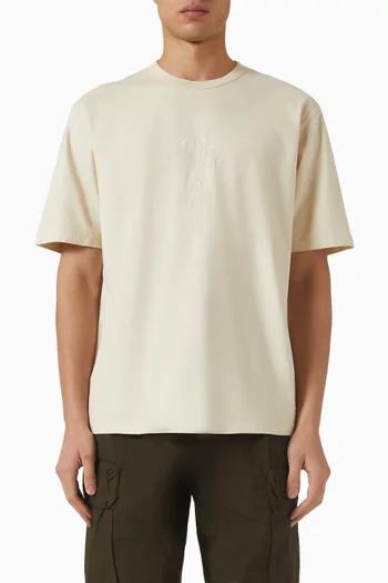 تي شيرت بتطريز شعار الماركة وبحار بريطاني قطن 30/2