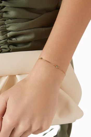Star Crystal Chain Bracelet in 18kt Gold-plated Sterling Silver
