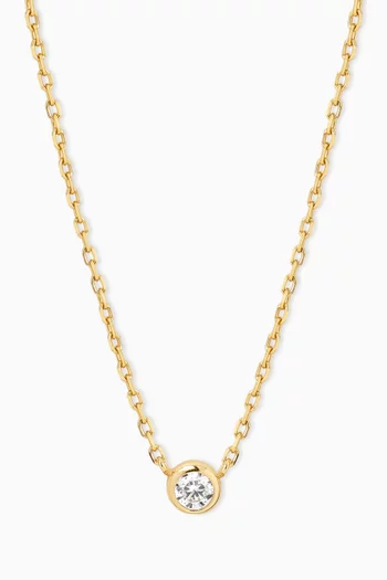 Essential Crystal Pendant Necklace in 18kt Gold-plated Sterling Silver