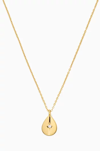 Pear Pendant Charm Necklace in 18kt Gold-plated Sterling Silver