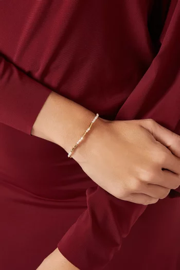 Molten & Pearl Bracelet in 18kt Gold-plated Sterling Silver
